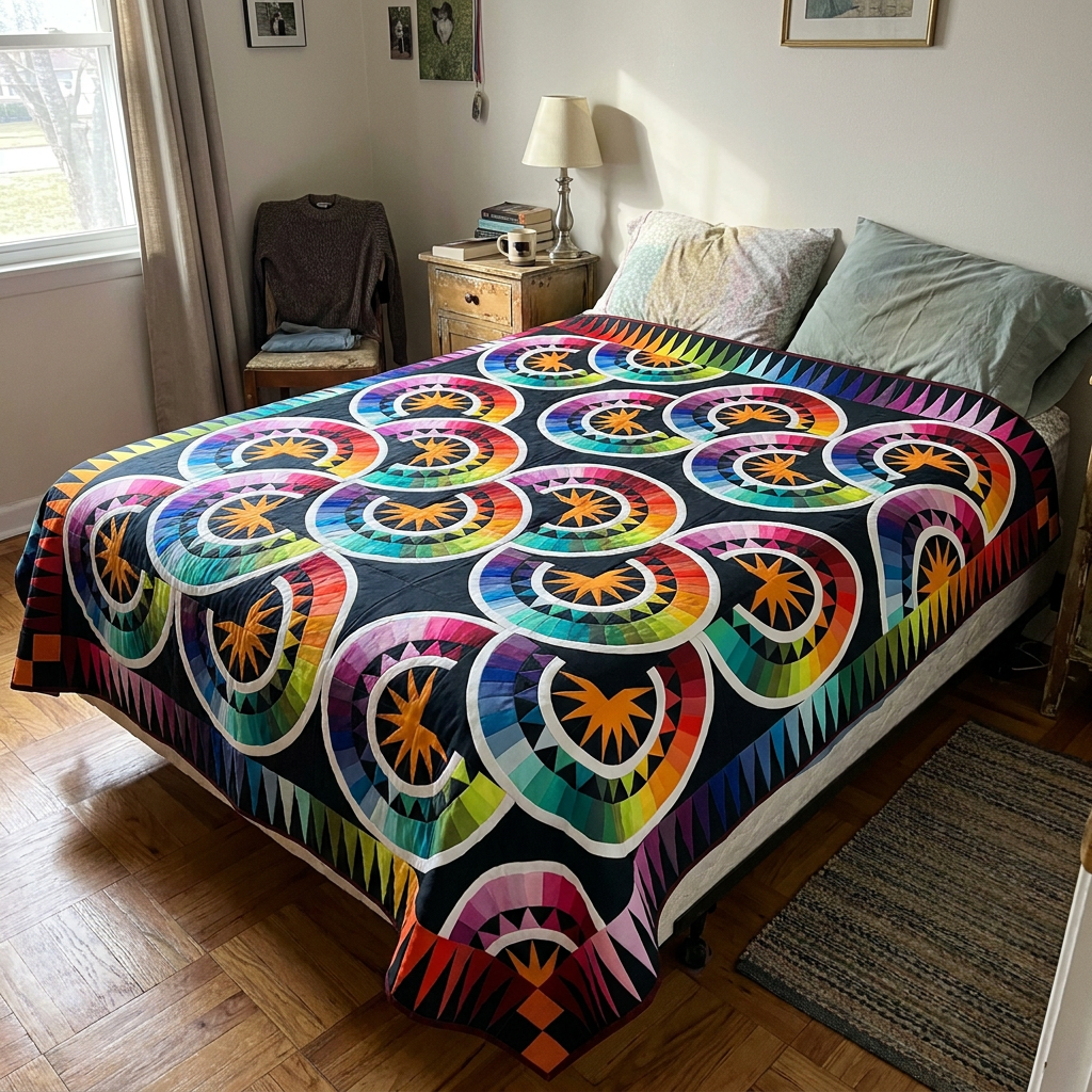 Sunwheel Court Quilt Pattern